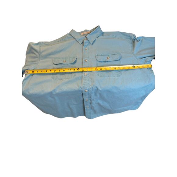 L.L.Bean Sunwashed Canvas Long-Sleeved Men's Shirt in Teal Green Size XXL - Picture 7 of 7